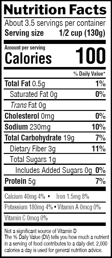 Mountain View Farm Blackeye Peas Nutrition
