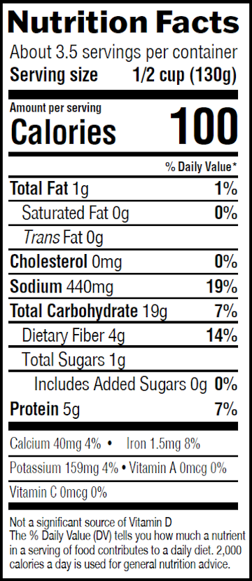 Mountain View Farm Chick Peas Nutrition