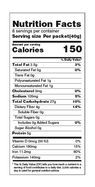 Mountain View Farm Instant Oatmeal Nutrition